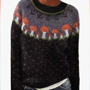 Fair Isle | Sweater Vintage | 2XL | Black NEW